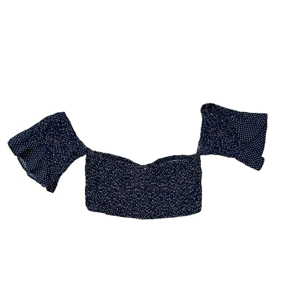 Navy and White Polka Dot Bandeau Top - Picture 5 of 5